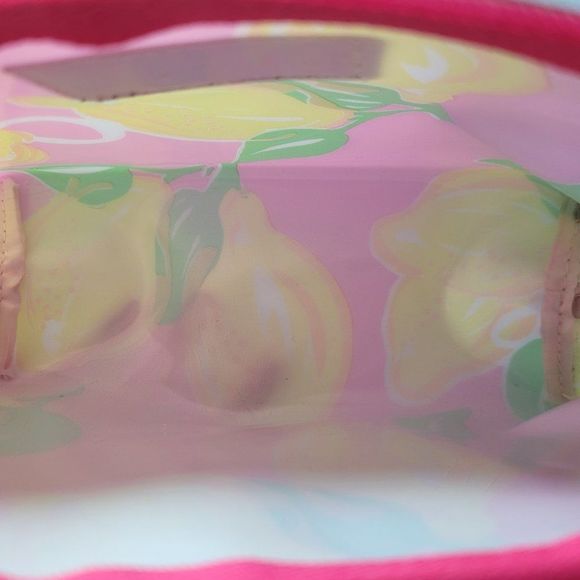 Lilly Pulitzer X Estée Lauder Pucker Up makeup / cosmetics bag, lemon print - Picture 7 of 8